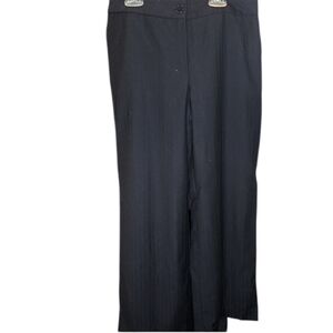 ANN TAYLOR PINSTRIPED FLARE LEG PANTS